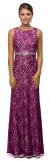 Main image of Sleeveless Jewel Waist Fitted Lace Long Formal Evening Dress